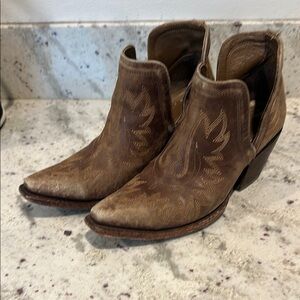 Brown Western Ankle Boots